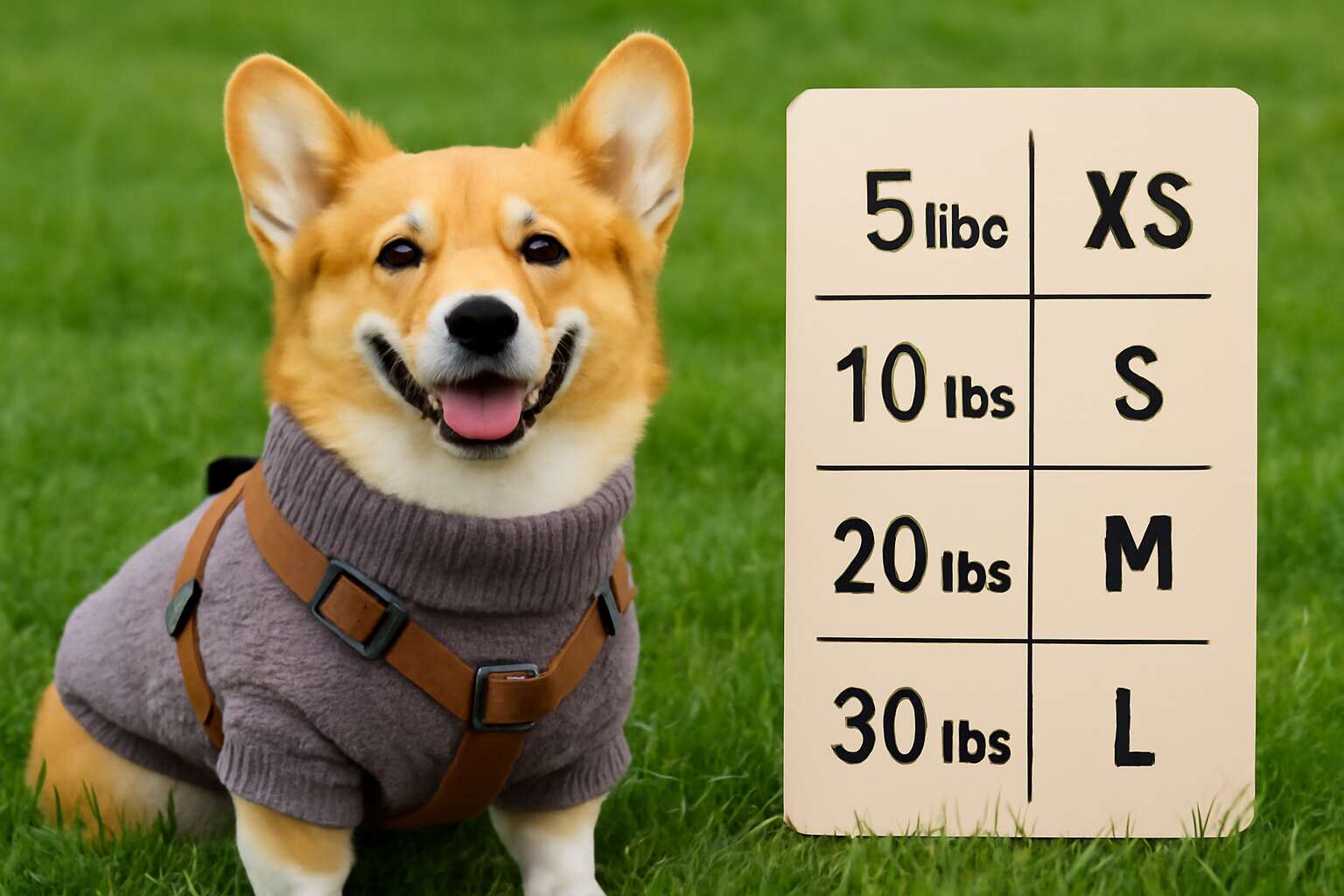 dog clothing size chart by weight