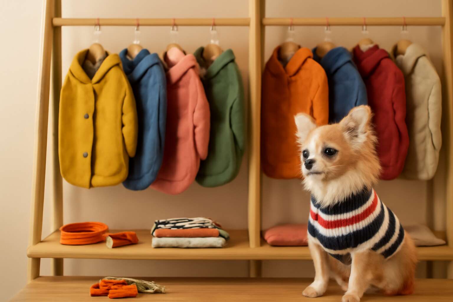 dog clothing display